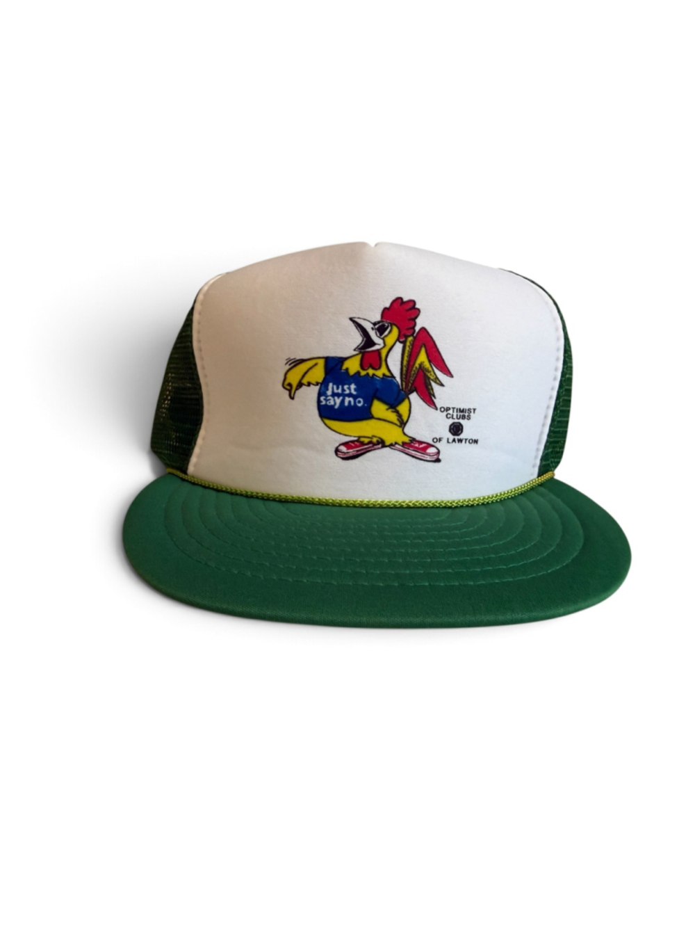 Unisex Nissin Trucker Hat One Size Green White Just Say No Graphic Cap